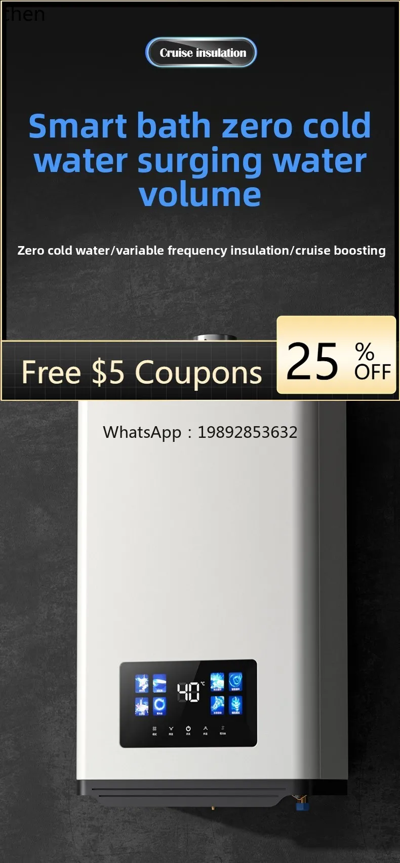 Газовый водонагреватель АА, бытовой сбалансированный, сильный разряд, постоянная температура, мгновенная горячая нулевая холодная вода
Газовый водонагреватель АА, бытовой сбалансированный, сильный разряд, постоянная температура, мгновенная горячая нулевая холодная вода