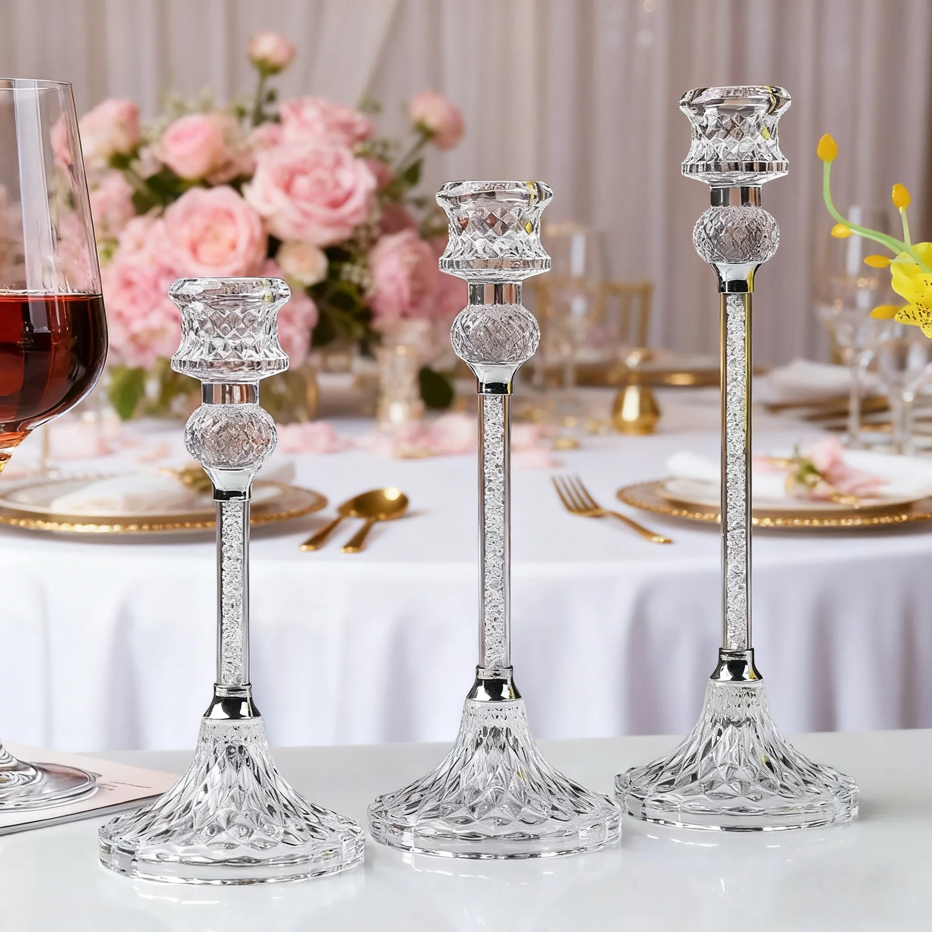 Glass Diamond Candle Holder European Style Crystal Clear Candlestick for Birthday New Year Weddings Table Dinner Home Room Decor
Glass Diamond Candle Holder European Style Crystal Clear Candlestick for Birthday New Year Weddings Table Dinner Home Room Decor