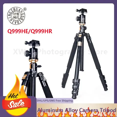 Qzsd Q999He/q999Hr Ball Head Aluminum Alloy Camera Tripod Professional Photography Portable Stand for Dslr Camera Folding Tripod