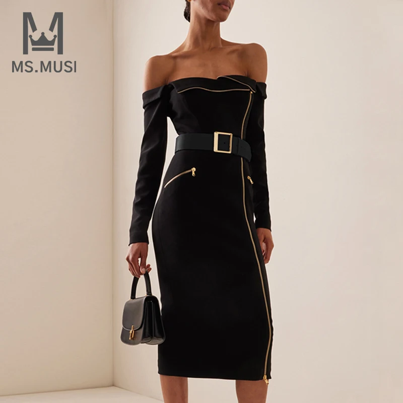 MSMUSI 2024 New Fashion Women Sexy Off The Shoulder Zipper Pocket Belt Long Sleeve Bandage Bodycon Party Club Event Midi Dress
MSMUSI 2024 New Fashion Women Sexy Off The Shoulder Zipper Pocket Belt Long Sleeve Bandage Bodycon Party Club Event Midi Dress