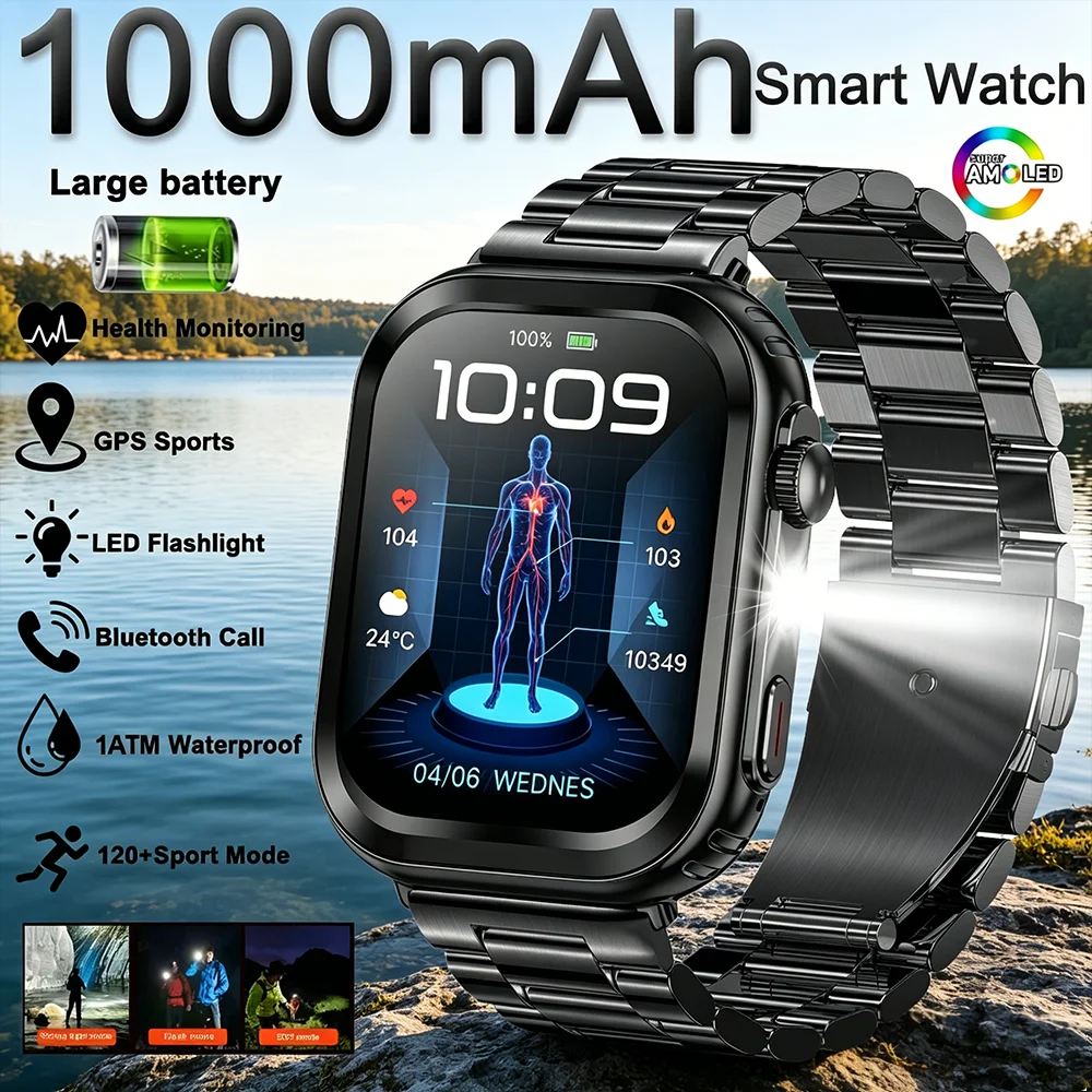 2026 Smartwatch Men 2.01" HD Screen 1000mAh 100+ Sport Modes Bluetooth Call Flashlight 24H Health Monitor Waterproof Smartwatch
2026 Smartwatch Men 2.01" HD Screen 1000mAh 100+ Sport Modes Bluetooth Call Flashlight 24H Health Monitor Waterproof Smartwatch