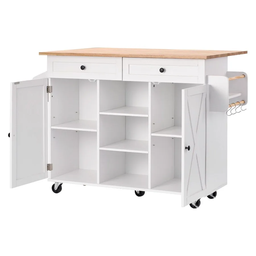 52-дюймовый кухонный островный тележка, шкаф для хранения на колесиках, стол с выдвижным листом
52-дюймовый кухонный островный тележка, шкаф для хранения на колесиках, стол с выдвижным листом