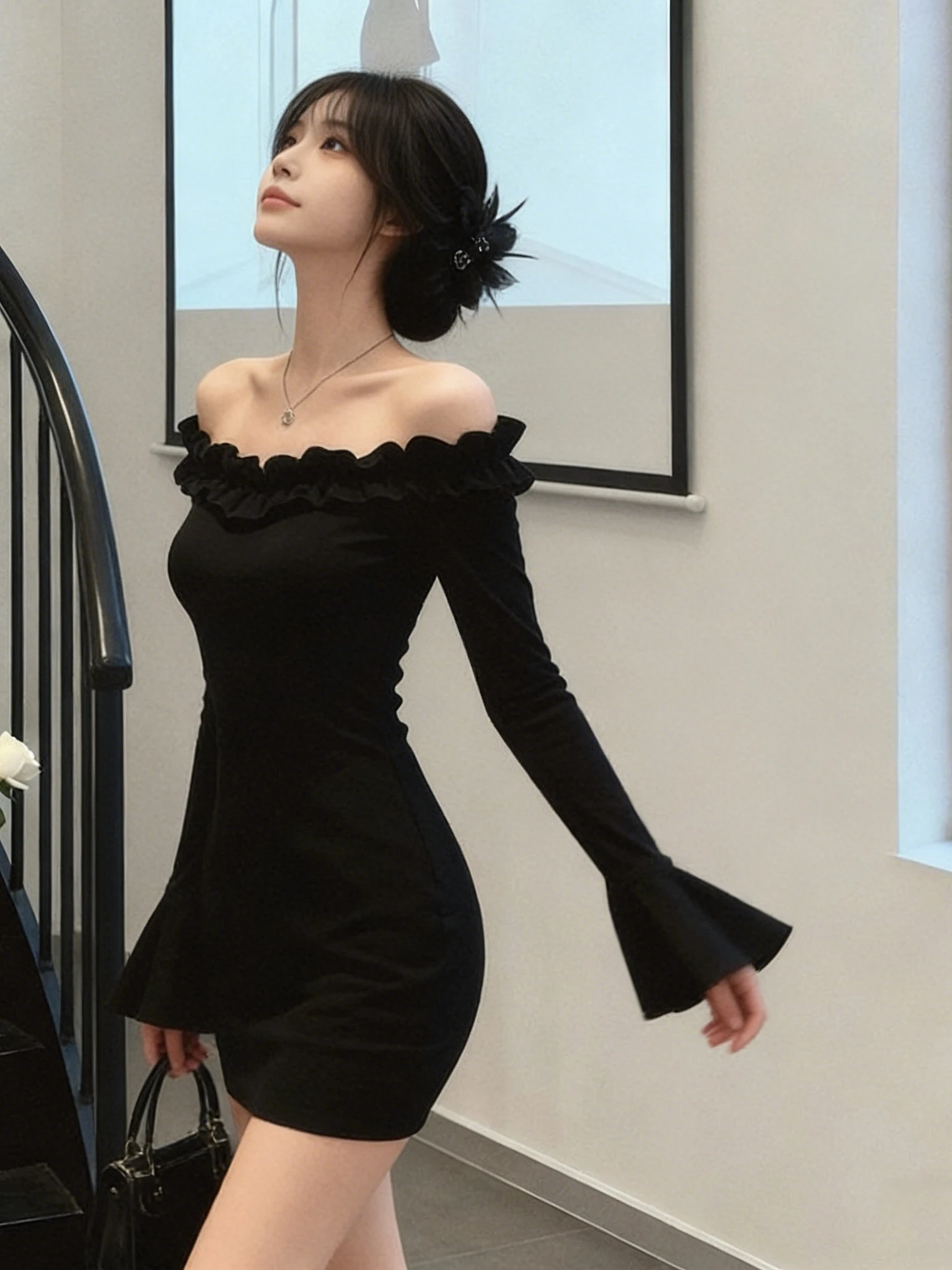 Sexy Sweet And Spicy Bla oulder Dr Women's Autumn Winter New Bell Sve Ruffle Hem Bodycon ort Skirt
Sexy Sweet And Spicy Bla oulder Dr Women's Autumn Winter New Bell Sve Ruffle Hem Bodycon ort Skirt