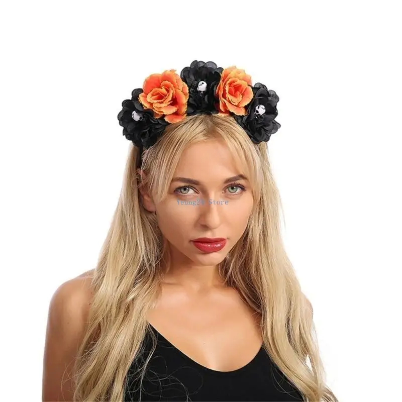 P8DB Scary Skeleton Headband Costume Cosplay Accessories Skull Headdress with Black Rose Party Wear Gift for Boys Girls
P8DB Scary Skeleton Headband Costume Cosplay Accessories Skull Headdress with Black Rose Party Wear Gift for Boys Girls