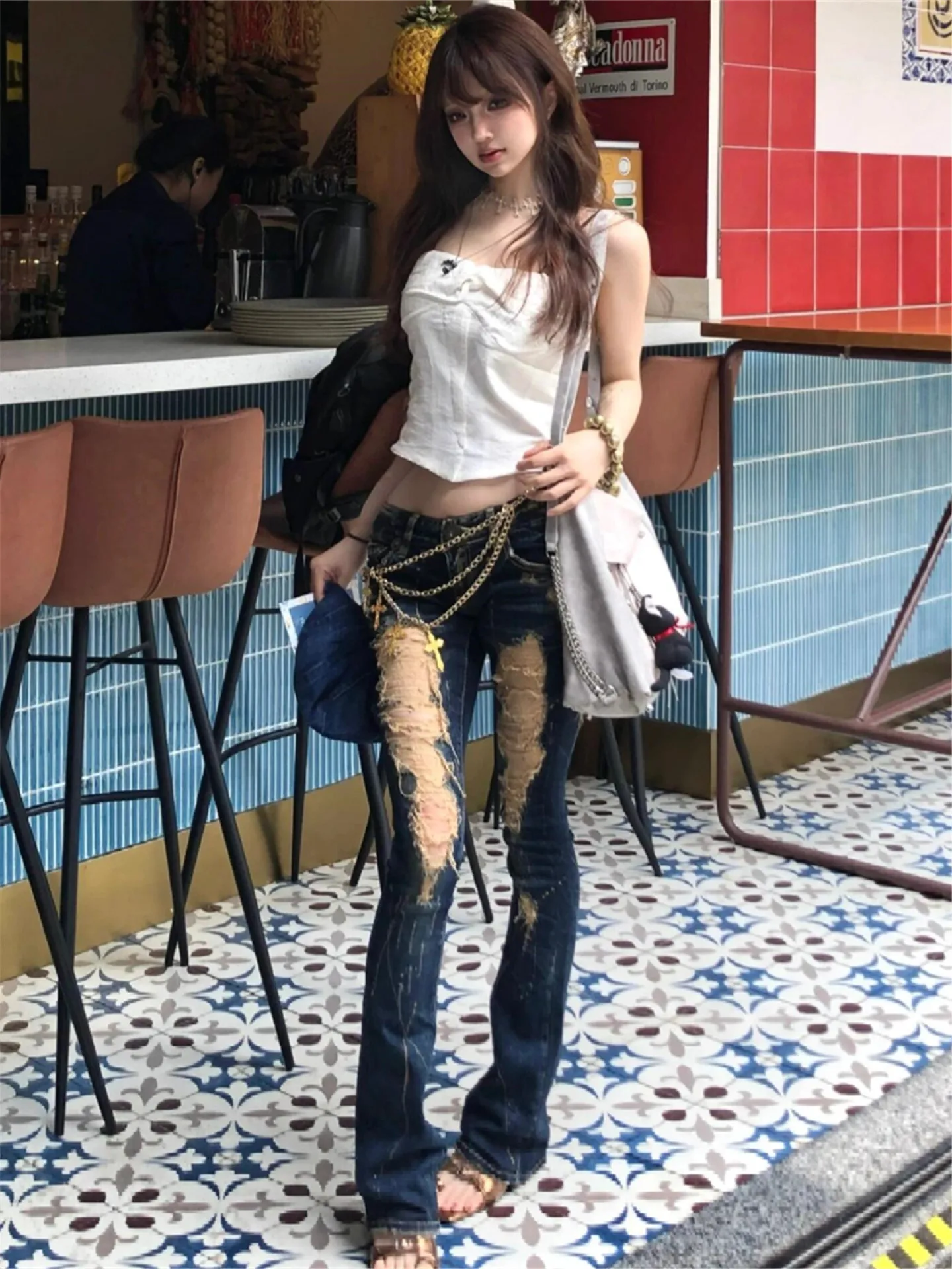 American Style Vintage Low Waist Hole Denim Jeans Women Summer Slimming Hot Girl Style Casual Cotton Stretchy Deep Color
American Style Vintage Low Waist Hole Denim Jeans Women Summer Slimming Hot Girl Style Casual Cotton Stretchy Deep Color
