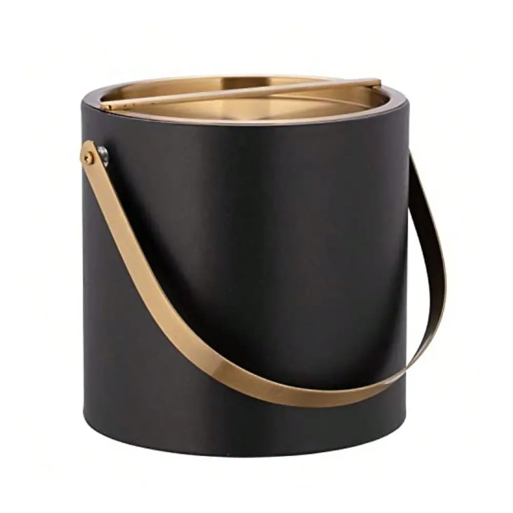 BARBARA 3 Quart Ice Bucket With Brushed Gold Arch Handle Bridge Cover Black
BARBARA 3 Quart Ice Bucket With Brushed Gold Arch Handle Bridge Cover Black
