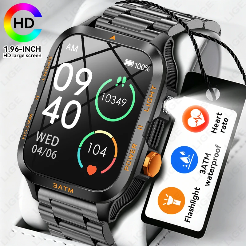 LIGE Military 880 mAh Battery Smart Watch Men LED Flashlight Waterproof Bluetooth Call Health Monitor Smartwatch For Android IOS
LIGE Military 880 mAh Battery Smart Watch Men LED Flashlight Waterproof Bluetooth Call Health Monitor Smartwatch For Android IOS