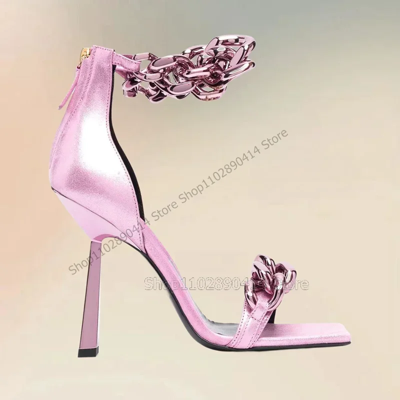 Gold Chain Decor Snakeskin Print Open Toe Sandals Back Zipper Women Shoes Thin High Heels Fashion Party 2026 Zapatos Para Mujere
Gold Chain Decor Snakeskin Print Open Toe Sandals Back Zipper Women Shoes Thin High Heels Fashion Party 2026 Zapatos Para Mujere