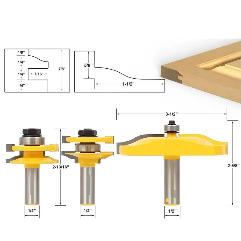 3 шт./компл. 1/2 "12,7 мм фреза с хвостовиком, резьба по дереву, дверная панель, шкаф, шиповая фреза, набор фрез для деревообработки
3 шт./компл. 1/2 "12,7 мм фреза с хвостовиком, резьба по дереву, дверная панель, шкаф, шиповая фреза, набор фрез для деревообработки