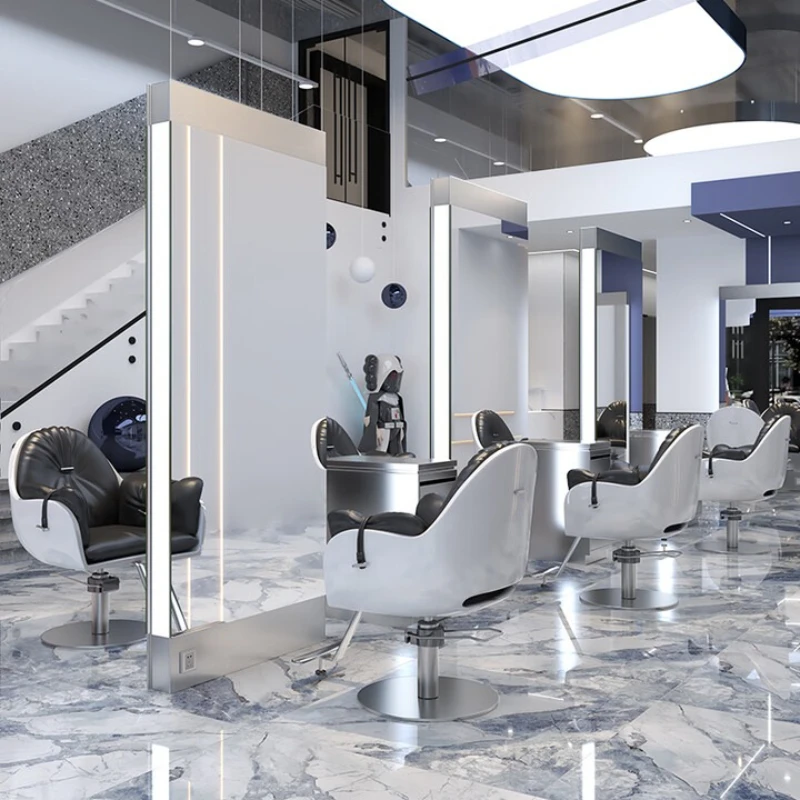 Barber shop special mirror perm and dye floor mirror table hair salon stainless steel hair salon mirror table double-sided
Barber shop special mirror perm and dye floor mirror table hair salon stainless steel hair salon mirror table double-sided