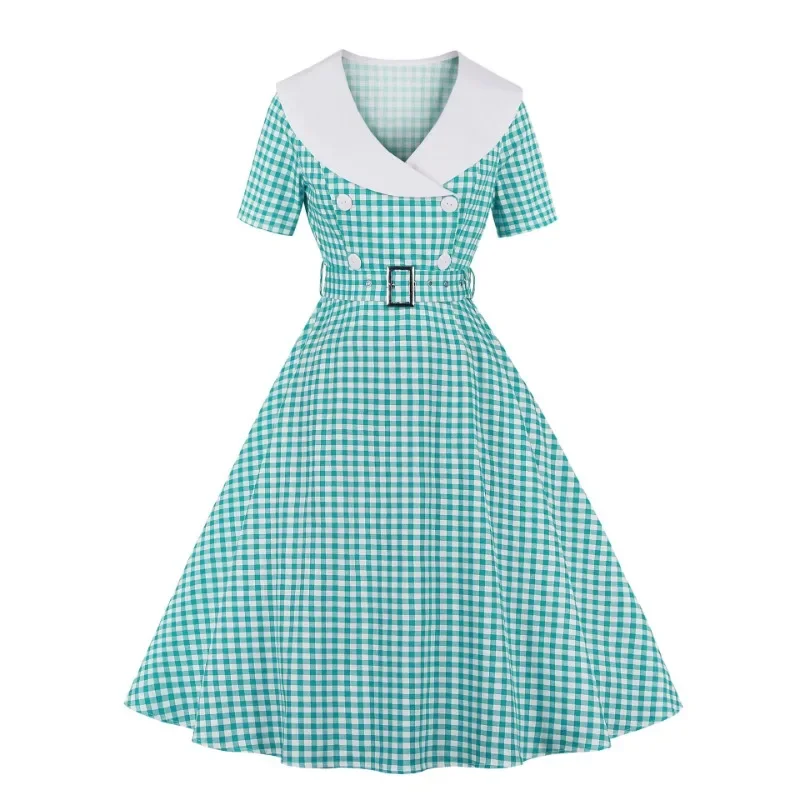 2024 New Summer Solid Color Vintage Double Breasted Button Dresses Women Summer Retro 50s 60s Swing Pin Up Party Dress Vestidos
2024 New Summer Solid Color Vintage Double Breasted Button Dresses Women Summer Retro 50s 60s Swing Pin Up Party Dress Vestidos