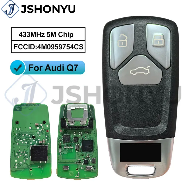 JsHonYu OEM PCB 4M0959754CS Smart Key for Audi Q7 433MHz MLB 5M Chip Aftermarket Uninitialized Blank 3 Button Remote Fob
JsHonYu OEM PCB 4M0959754CS Smart Key for Audi Q7 433MHz MLB 5M Chip Aftermarket Uninitialized Blank 3 Button Remote Fob