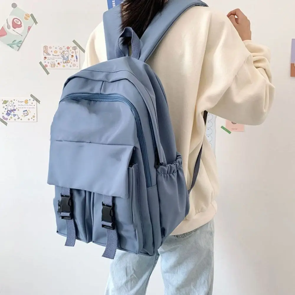 Simple Nylon Harajuku Backpacks Streetwear Large Capacity Canvas School Bag Korean Style Solid Color Shoulder Bag Girls
Simple Nylon Harajuku Backpacks Streetwear Large Capacity Canvas School Bag Korean Style Solid Color Shoulder Bag Girls