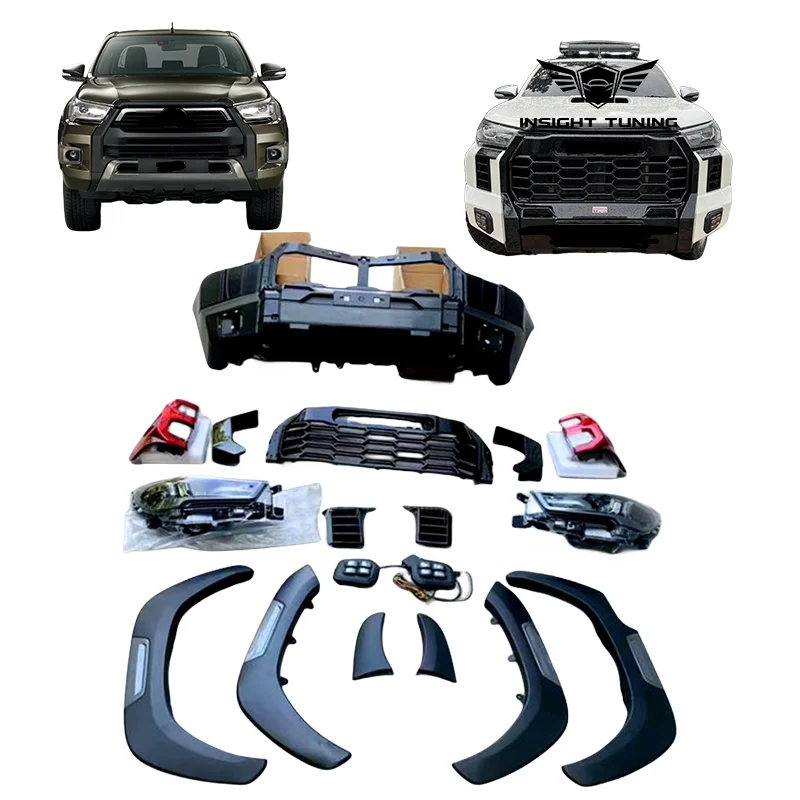 Обновление пикапа, комплект бампера для подтяжки лица 2016-2021 для Toyota Hilux To Tundra Body Kit
Обновление пикапа, комплект бампера для подтяжки лица 2016-2021 для Toyota Hilux To Tundra Body Kit