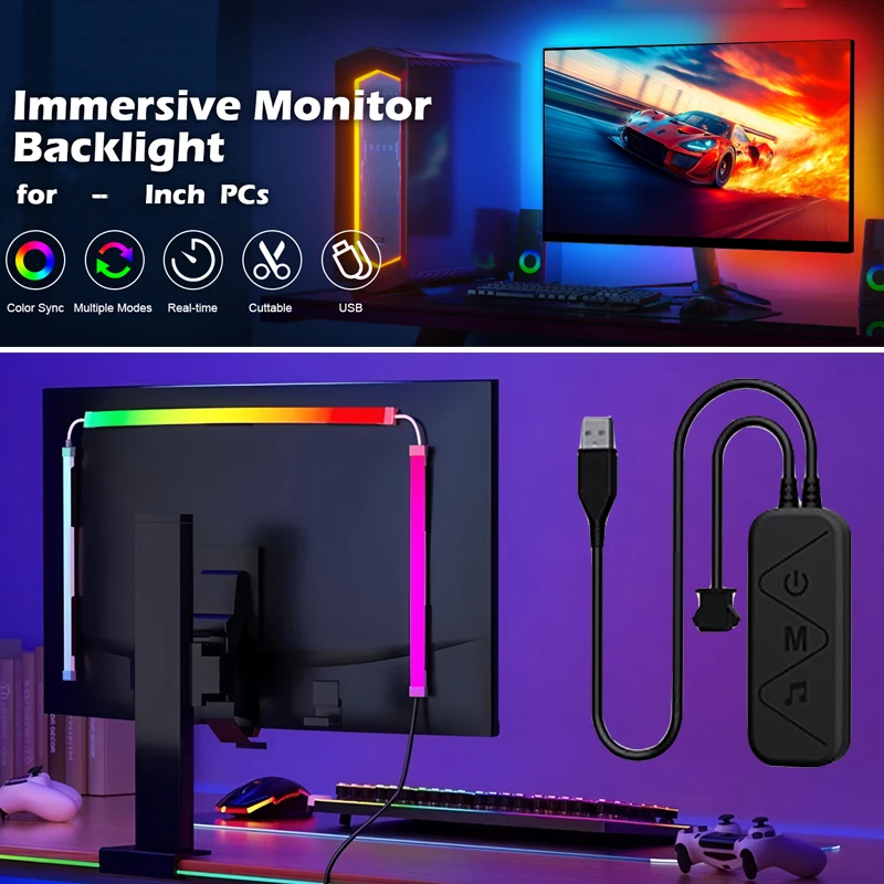 Computer Screen Synchronization Light Strip Monitor Ambilight LED Lights Ambient Lighting PC Backlight Pickup Light Game Room
Computer Screen Synchronization Light Strip Monitor Ambilight LED Lights Ambient Lighting PC Backlight Pickup Light Game Room