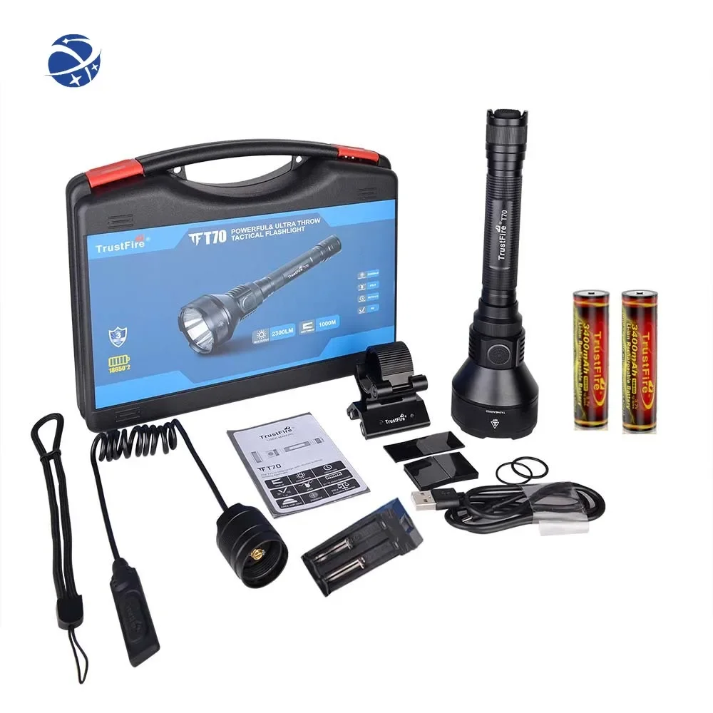 1000 Meters supper bright powered rechargeable big Tactical LED flashlights strong for hunting
1000 Meters supper bright powered rechargeable big Tactical LED flashlights strong for hunting
