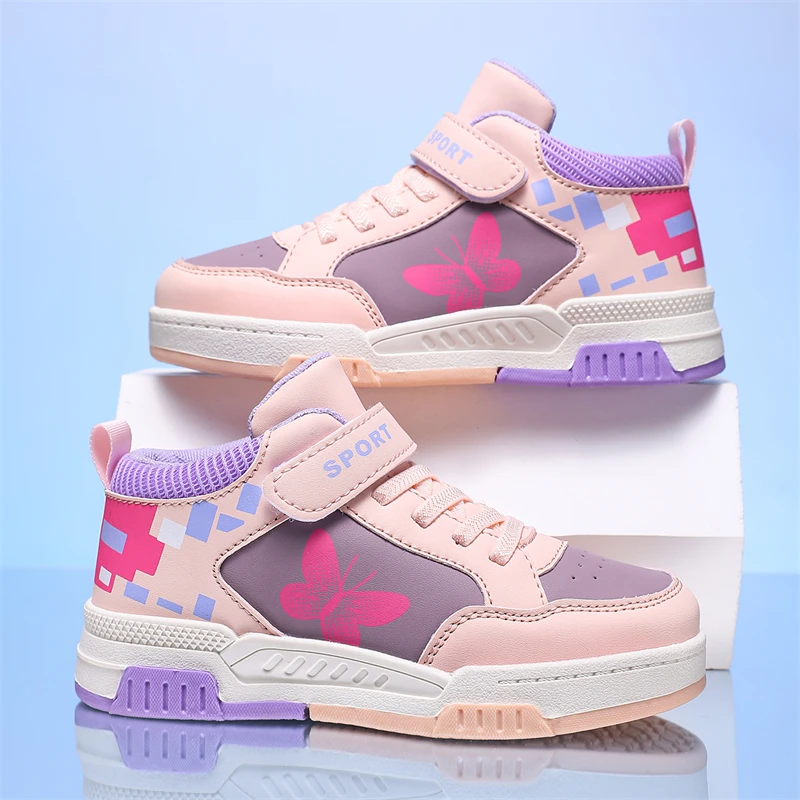 Autumn Pink Skateboard Shoes Kids Trainers High Top Casual Sneakers For Girls Boys Comfortable Leather Children's Sports Shoes
Autumn Pink Skateboard Shoes Kids Trainers High Top Casual Sneakers For Girls Boys Comfortable Leather Children's Sports Shoes