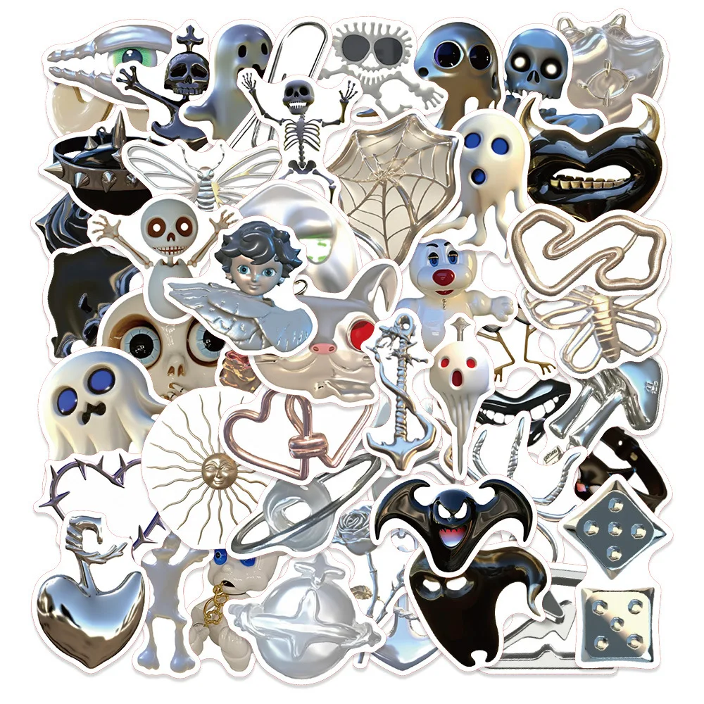 50Pcs Horror Silver Cartoon Stickers Ins Style Graffiti Toys DIY Skateboard Phone Notebook Helmet Bike Cool Kids Sticker
50Pcs Horror Silver Cartoon Stickers Ins Style Graffiti Toys DIY Skateboard Phone Notebook Helmet Bike Cool Kids Sticker
