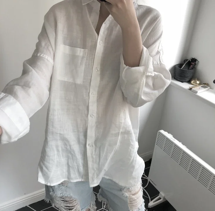 Spring 2019 New Pure Sunscreen Long Sleeve Linen Shirt for Women J20190300093
Spring 2019 New Pure Sunscreen Long Sleeve Linen Shirt for Women J20190300093