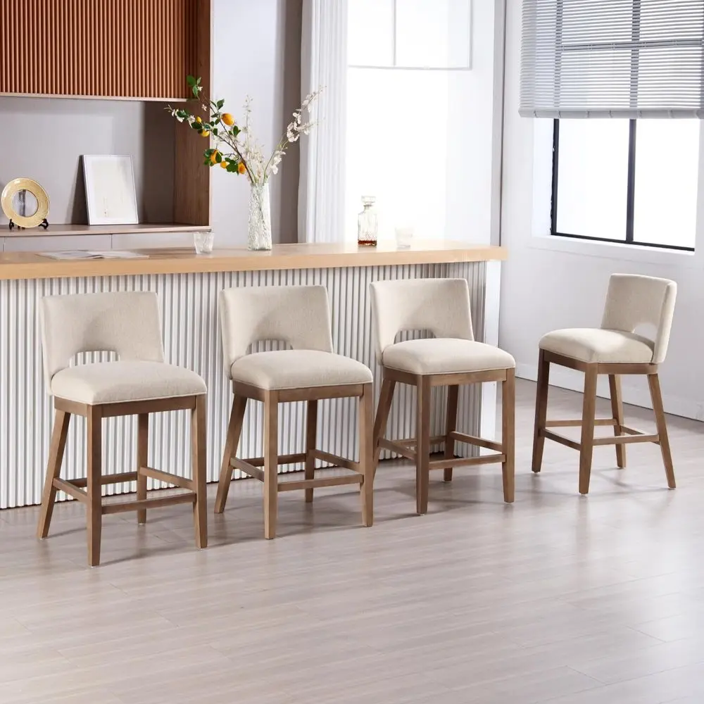 26 Bar Stools Set of 4 Armless Padded Counter Stools with Wood Back and Legs Upholstered Linen Fabric Stool Chair for Kitchen C
26 Bar Stools Set of 4 Armless Padded Counter Stools with Wood Back and Legs Upholstered Linen Fabric Stool Chair for Kitchen C