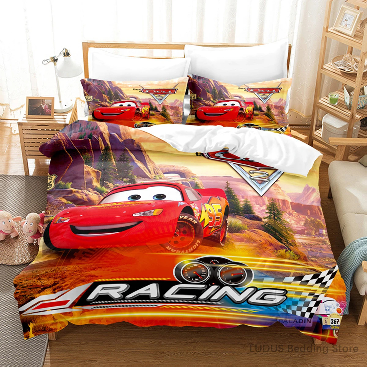 Cute Disney Cars Lightning McQueen Duvet Cover with 2 Pillowcases Cartoon Bedding Set Quilt Cover No Flat Sheet Birthday Gift
Cute Disney Cars Lightning McQueen Duvet Cover with 2 Pillowcases Cartoon Bedding Set Quilt Cover No Flat Sheet Birthday Gift
