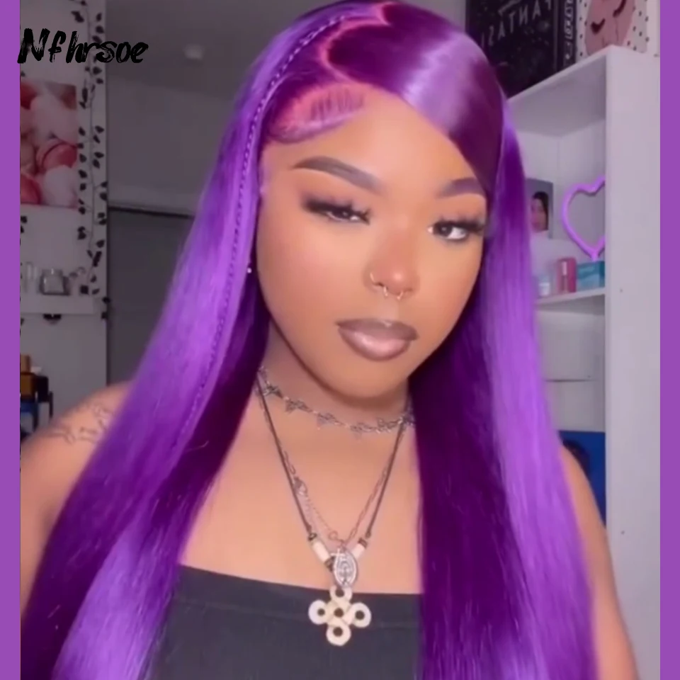 Brazilian Colored Human Hair Wig High Quality Dark Purple Long Straight Transparent Lace Frontal Wigs Wear And Go For Women
Brazilian Colored Human Hair Wig High Quality Dark Purple Long Straight Transparent Lace Frontal Wigs Wear And Go For Women