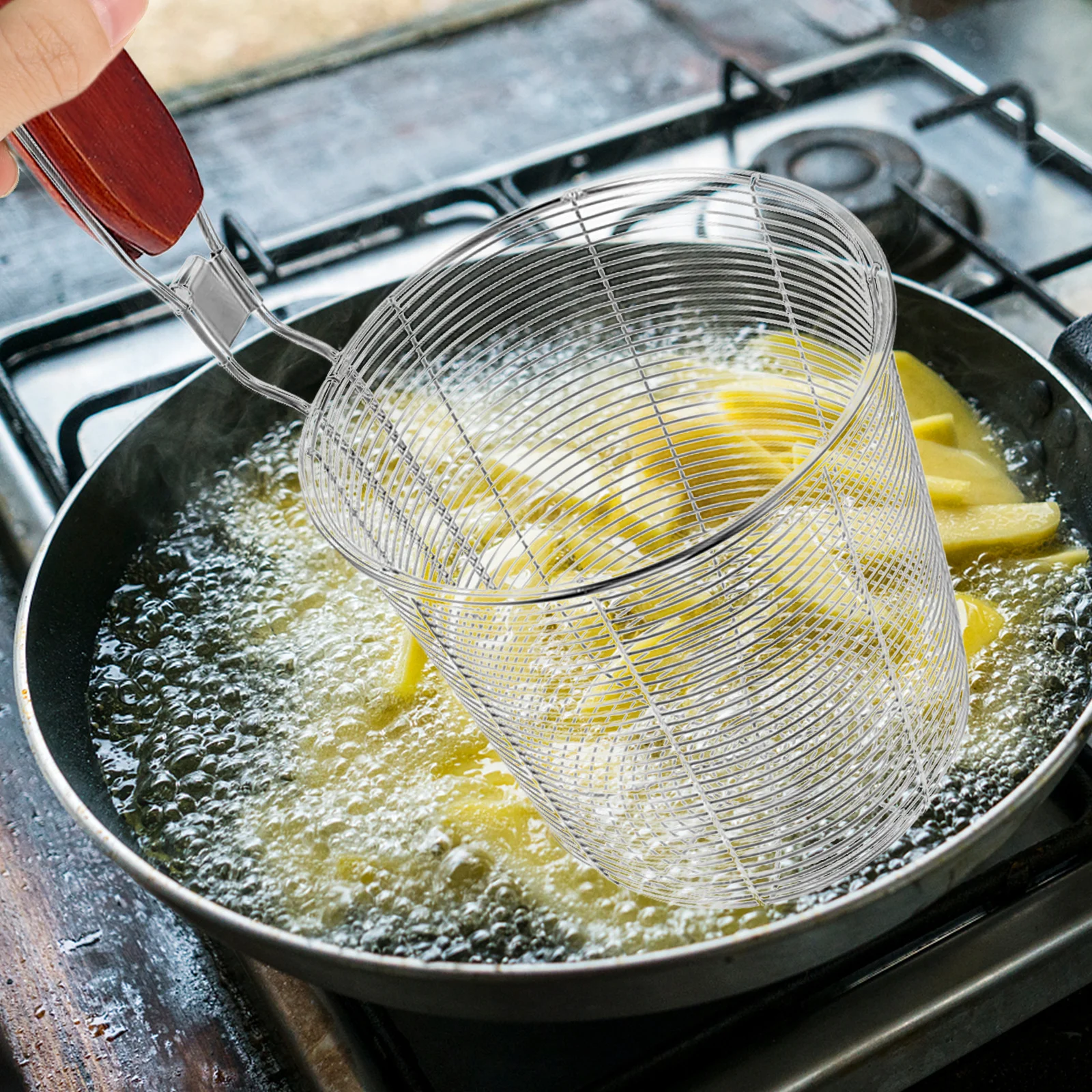 Набор из 2 штук: сетчатые сита-пауки из нержавеющей стали с деревянной ручкой, термостойкие кухонные сита для легкой отделения пищевых продуктов
Набор из 2 штук: сетчатые сита-пауки из нержавеющей стали с деревянной ручкой, термостойкие кухонные сита для легкой отделения пищевых продуктов