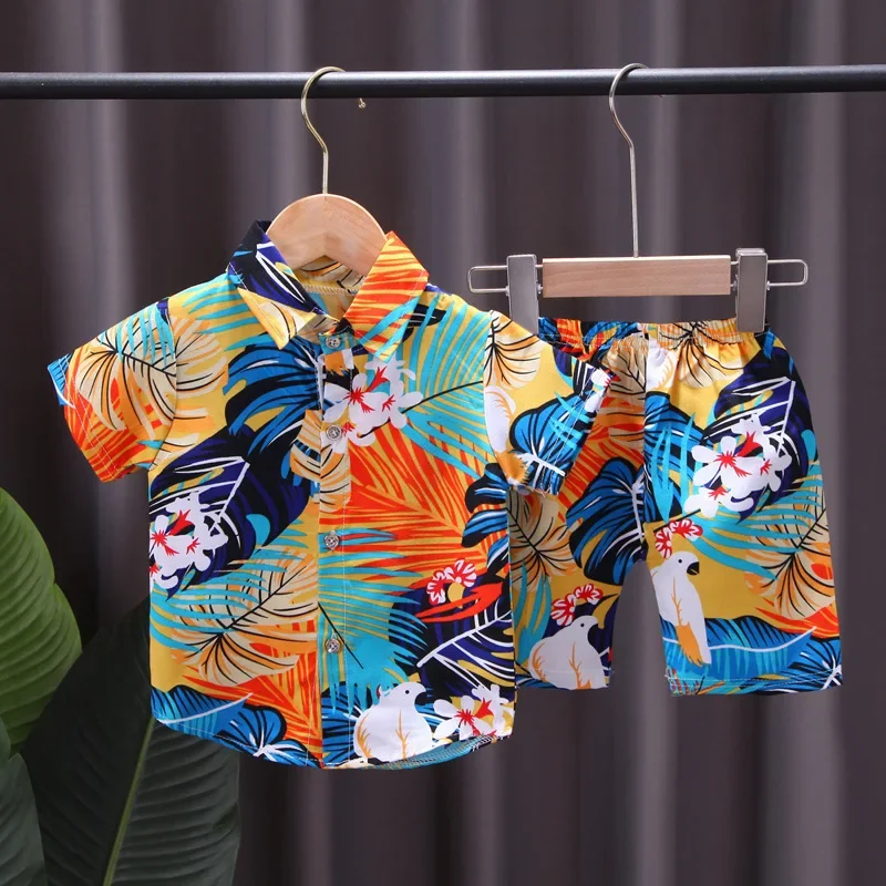 Children's Summer Thin Vacation Clothing Set Kids Short Sleeve Lapel Floral Print Shirt Top + Shorts Boys Casual Beach Clothes
Children's Summer Thin Vacation Clothing Set Kids Short Sleeve Lapel Floral Print Shirt Top + Shorts Boys Casual Beach Clothes