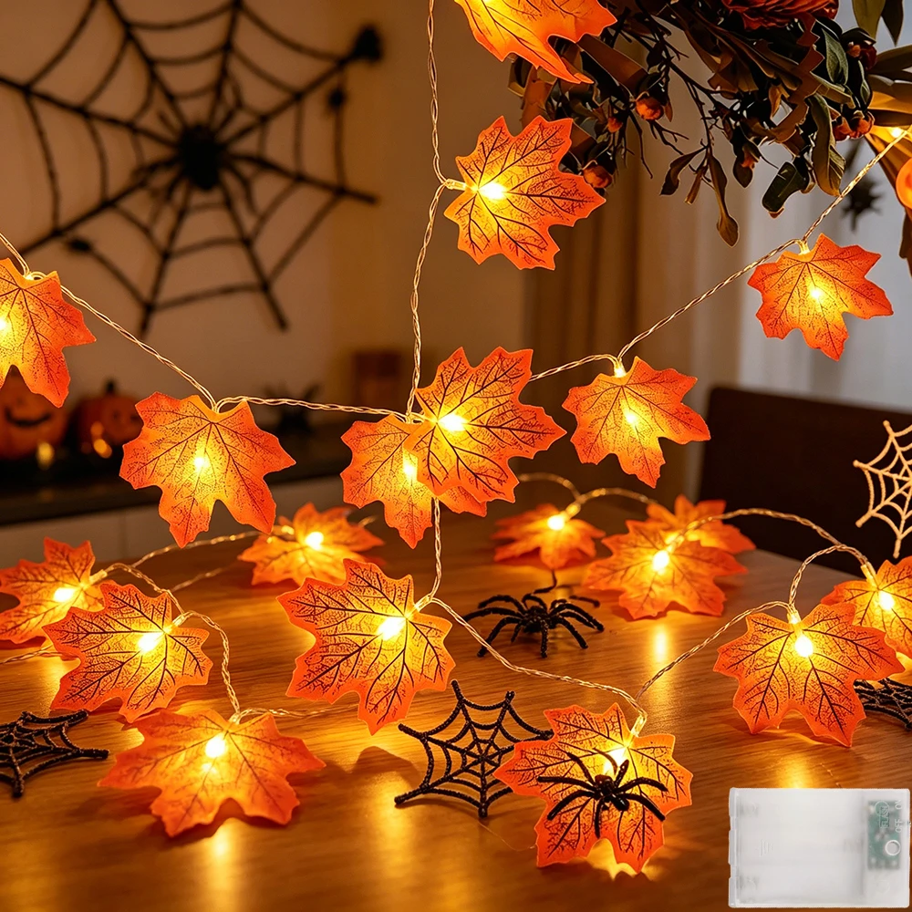 Red Orange Gradient Fabric Maple Leaf Warm White Light String Halloween Thanksgiving Home Decor Party Atmosphere Lighting String
Red Orange Gradient Fabric Maple Leaf Warm White Light String Halloween Thanksgiving Home Decor Party Atmosphere Lighting String