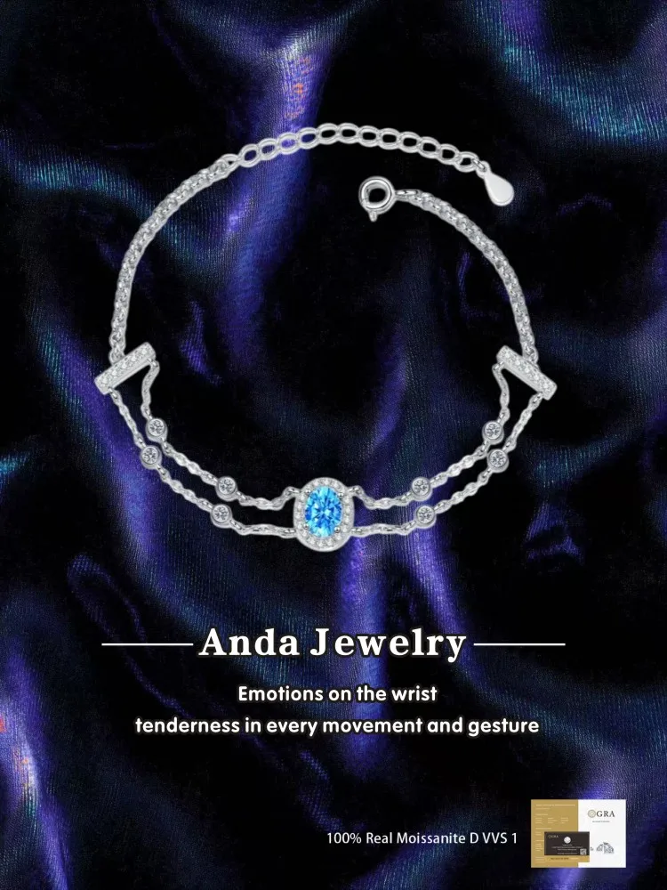 Moissanite 925 Sterling Silver Fashion Luxury Trend Women's Double Chain Bracelets Fine Jewelry GRA Certified
Moissanite 925 Sterling Silver Fashion Luxury Trend Women's Double Chain Bracelets Fine Jewelry GRA Certified