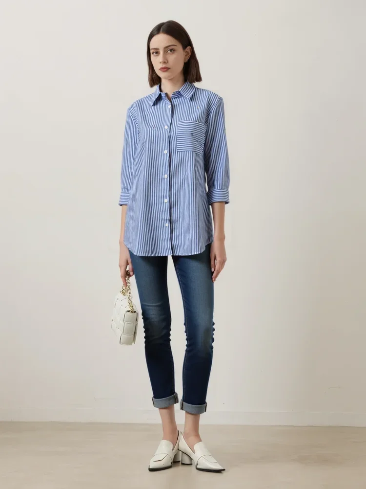 2025 Woman Korean Versatile Chic Clothing Striped Spring Autumn Blouses Shirt Lady Long Lantern Sleeve Stand Collar Blusas Tops
2025 Woman Korean Versatile Chic Clothing Striped Spring Autumn Blouses Shirt Lady Long Lantern Sleeve Stand Collar Blusas Tops