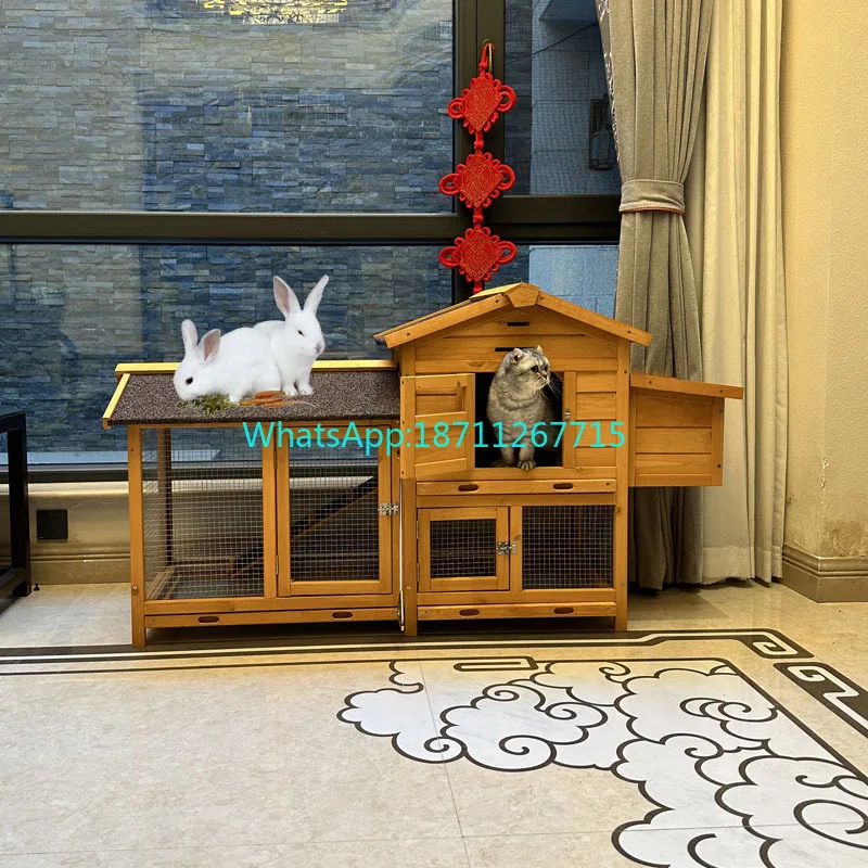 Large Wooden Rabbit Hutch Indoor Outdoor Bunny Cage with Run & Pull-out Tray for Small Animals
Large Wooden Rabbit Hutch Indoor Outdoor Bunny Cage with Run & Pull-out Tray for Small Animals