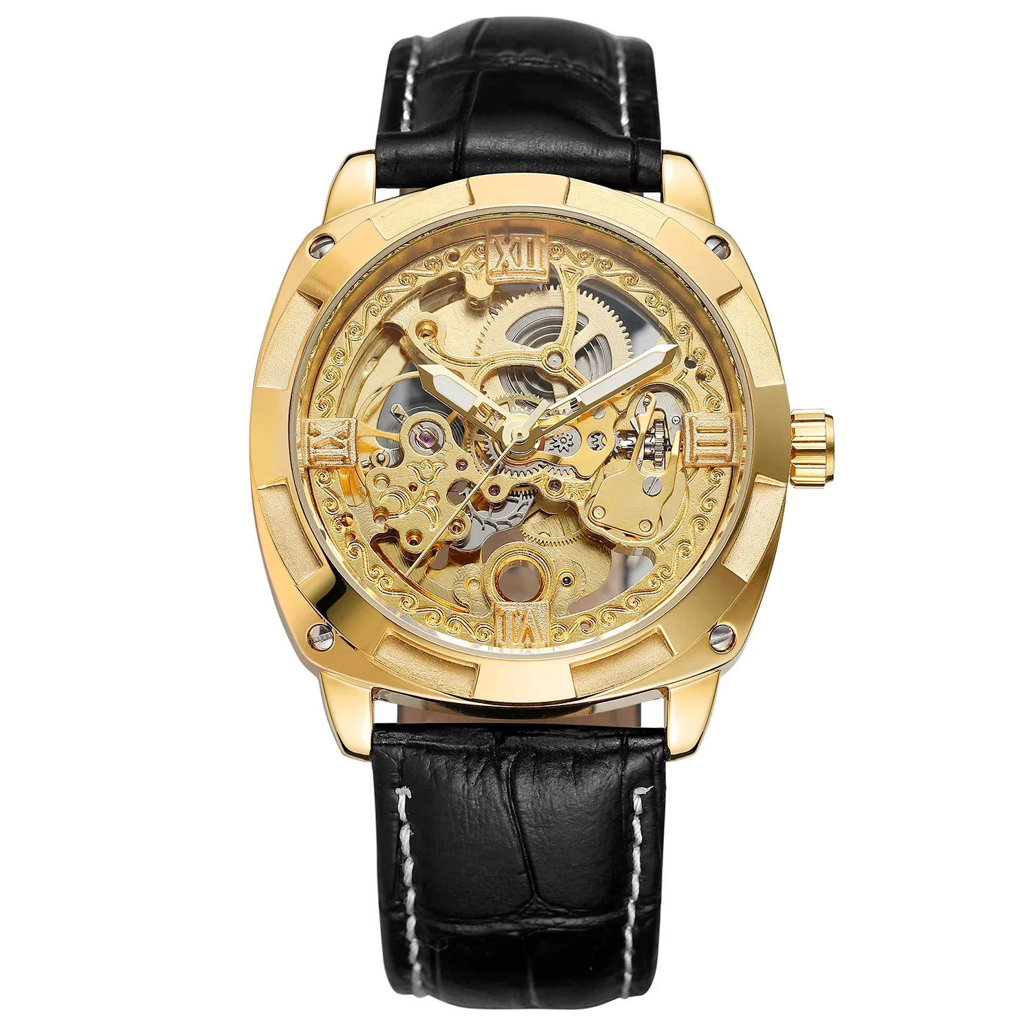 FORSINING men's mechanical watch full hollow pattern mechanical watch Belt watch gold fang-shaped watch
FORSINING men's mechanical watch full hollow pattern mechanical watch Belt watch gold fang-shaped watch