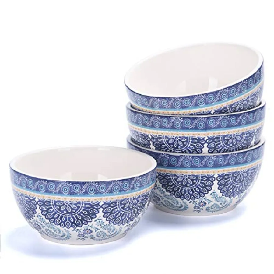 Набор из 4 глубоких керамических мисок для супа Blue Talavera, 26 унций, для хлопьев, салатов, лапши, безопасны для микроволновой печи и посудомоечной машины
Набор из 4 глубоких керамических мисок для супа Blue Talavera, 26 унций, для хлопьев, салатов, лапши, безопасны для микроволновой печи и посудомоечной машины
