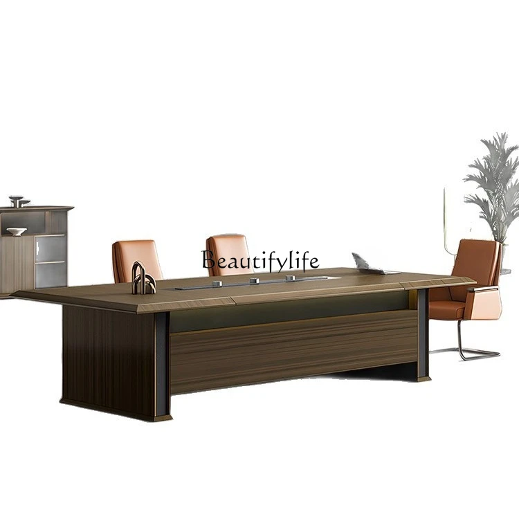 Large conference table light luxury modern simple office long reception table
Large conference table light luxury modern simple office long reception table