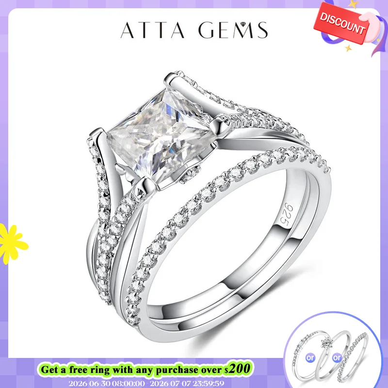 ATTAGEMS Moissanite Band Rings Engagement Wedding 7MM Princess Cut Moissanite D Color VVS 0.3CT for Woman Ring Set Gift
ATTAGEMS Moissanite Band Rings Engagement Wedding 7MM Princess Cut Moissanite D Color VVS 0.3CT for Woman Ring Set Gift