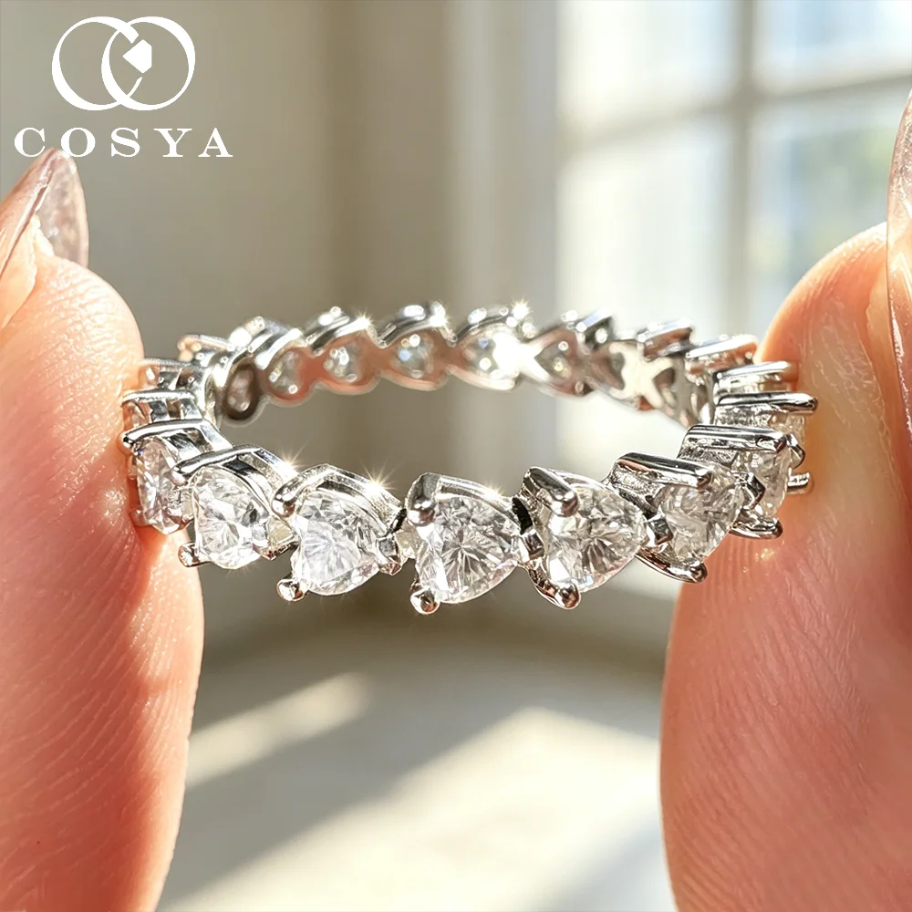 COSYA 2.1cttw Full Heart Moissanite Diamond Ring For Women S925 Silver D Color Eternity Wedding Band Engagement Fine Jewely Gift
COSYA 2.1cttw Full Heart Moissanite Diamond Ring For Women S925 Silver D Color Eternity Wedding Band Engagement Fine Jewely Gift