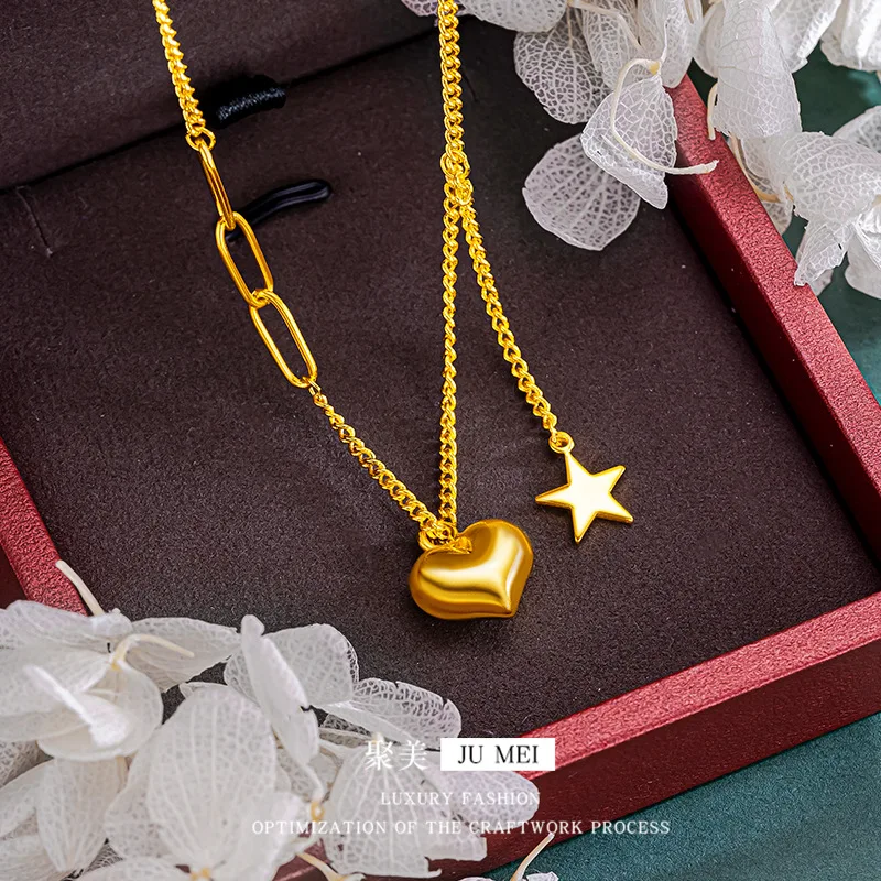 Роскошное женское ожерелье из чистого золота 24 карата 9999, цепочка Love Star, универсальное высококачественное женское ожерелье для подарка подруге
Роскошное женское ожерелье из чистого золота 24 карата 9999, цепочка Love Star, универсальное высококачественное женское ожерелье для подарка подруге