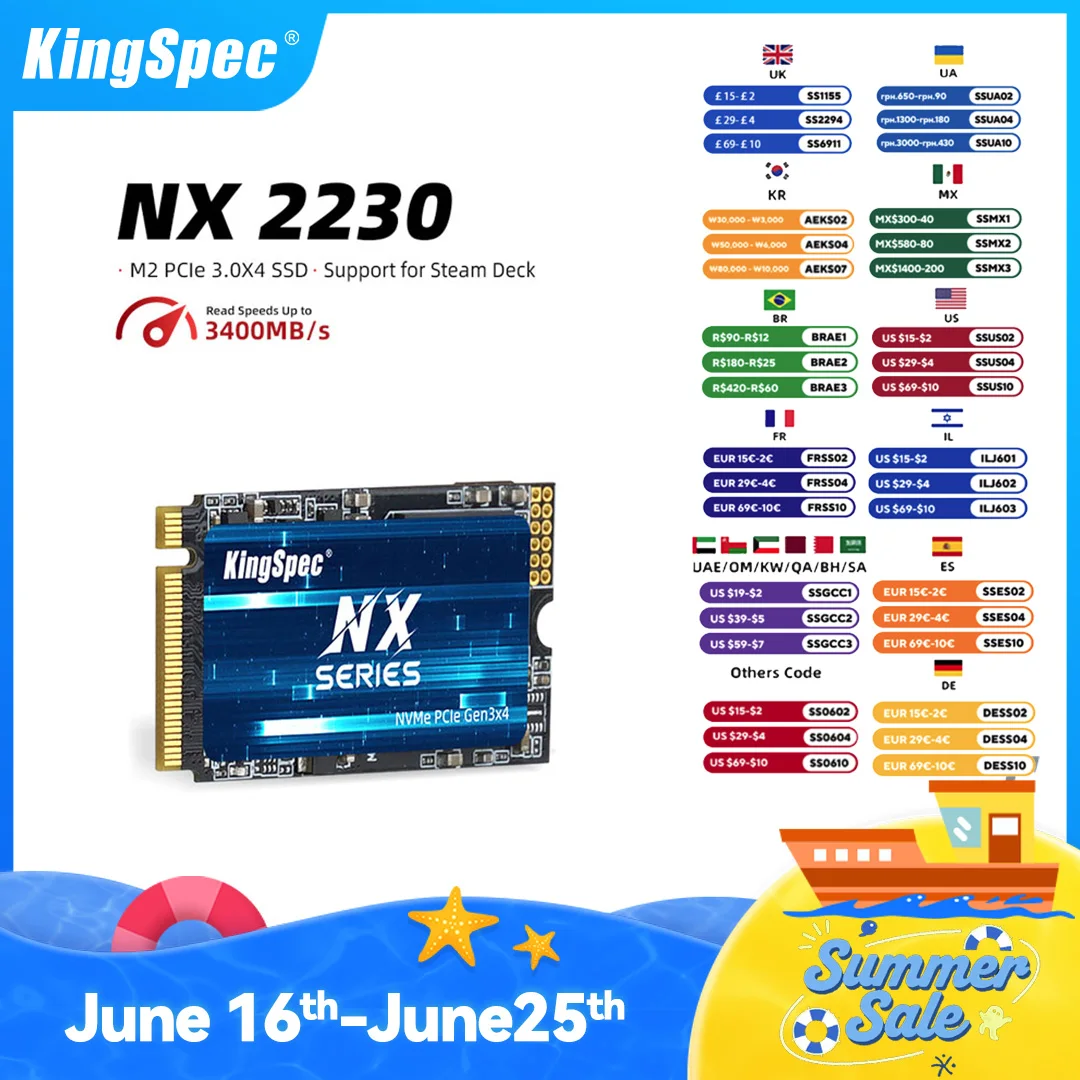 KingSpec 2230 SSD M2 NVMe 512GB 1TB Hard Disk M.2 22 30 PCIe 3.0 Nmve 256g M2 Hard Drive Disk Internal Drive for Steam Deck
KingSpec 2230 SSD M2 NVMe 512GB 1TB Hard Disk M.2 22 30 PCIe 3.0 Nmve 256g M2 Hard Drive Disk Internal Drive for Steam Deck