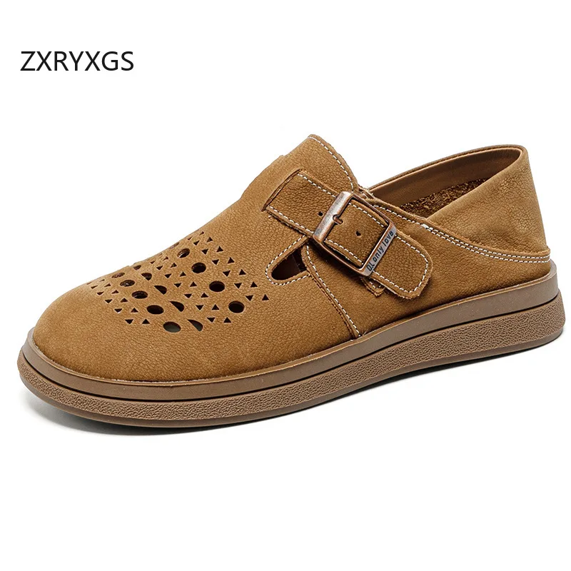 ZXRYXGS Top Cowhide Round Toe Hole Hole Shoes Flat Breathable and Comfortable Casual Sneakers 2026 New Spring Summer Flats Tide
ZXRYXGS Top Cowhide Round Toe Hole Hole Shoes Flat Breathable and Comfortable Casual Sneakers 2026 New Spring Summer Flats Tide