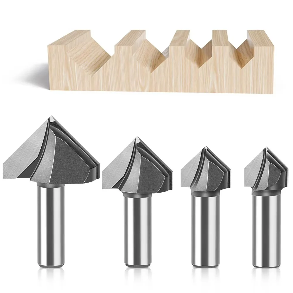 1pc 1/4" 1/2 "Shank 90 Degree V-type Milling Cutter Wall Flanging Router Bit Trimming Engraving Machine Cutter Woodworking Tools
1pc 1/4" 1/2 "Shank 90 Degree V-type Milling Cutter Wall Flanging Router Bit Trimming Engraving Machine Cutter Woodworking Tools