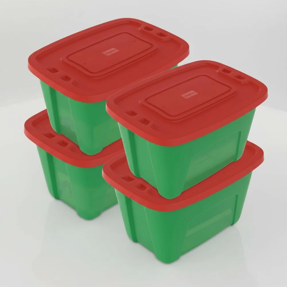 4-Pack Christmas Storage Bins with Lids - 18-Gallon Stackable Holiday Organizer for Home Decorations
4-Pack Christmas Storage Bins with Lids - 18-Gallon Stackable Holiday Organizer for Home Decorations