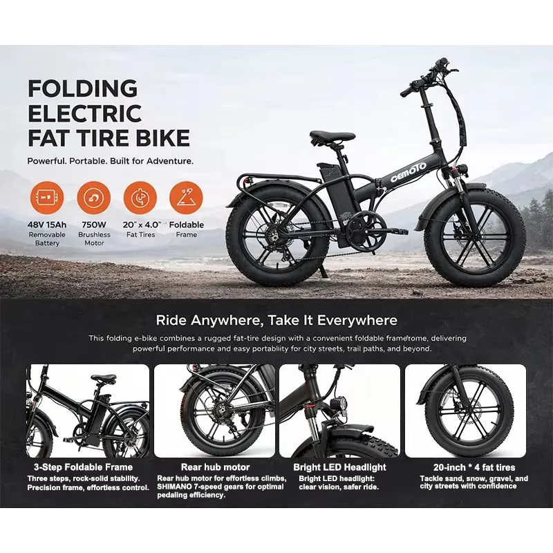 Stock Electric City Bike Professional Manufacturer Fat Tire 20 Inch Electric Folding Bike
Stock Electric City Bike Professional Manufacturer Fat Tire 20 Inch Electric Folding Bike