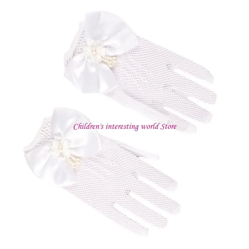 1 pair Flower Girls' Glovs Formal Occasion Gloves with Lace and Imitation Pearls Touches Bride Party Ceremony Accessories 425F 
1 pair Flower Girls' Glovs Formal Occasion Gloves with Lace and Imitation Pearls Touches Bride Party Ceremony Accessories 425F