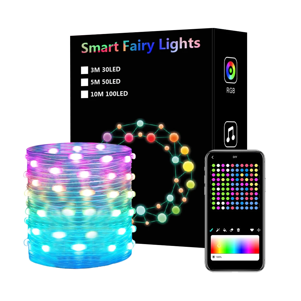 Birthday Fairy Lights Decoration LED Light Strings APP Control Music Waterproof RGB Home Valentine's Day Wedding Party Lights
Birthday Fairy Lights Decoration LED Light Strings APP Control Music Waterproof RGB Home Valentine's Day Wedding Party Lights