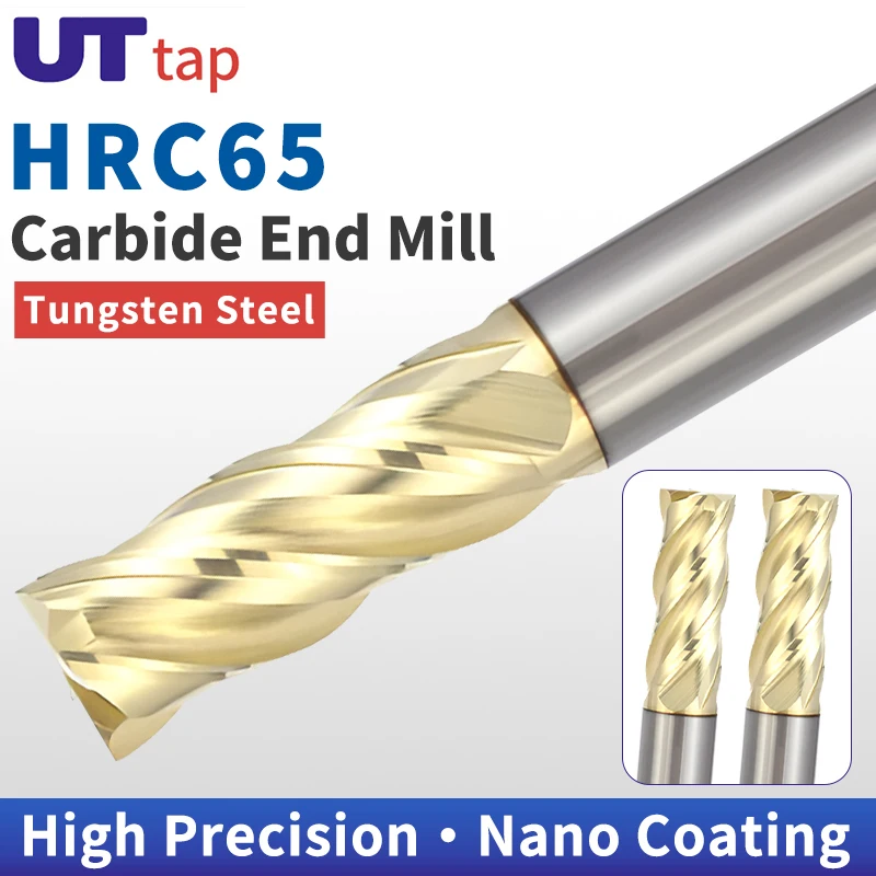 UTtap 4Flutes HRC65 Carbide End Mill Alloy Tungsten Steel Milling Cutter For Titanium Alloy Superalloy Stainless Steel CNC XT650
UTtap 4Flutes HRC65 Carbide End Mill Alloy Tungsten Steel Milling Cutter For Titanium Alloy Superalloy Stainless Steel CNC XT650