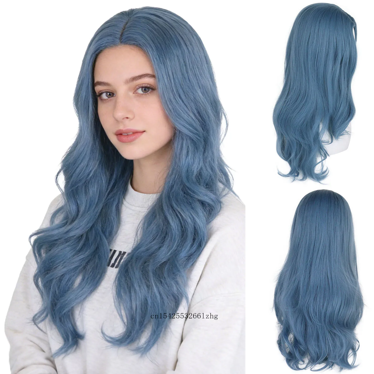 Синий парик для костюма, синтетический, с центральным пробором, длинные кудрявые волосы, модный женский парик для Хэллоуина, косплея, ежедневных вечеринок, естественный вид
Синий парик для костюма, синтетический, с центральным пробором, длинные кудрявые волосы, модный женский парик для Хэллоуина, косплея, ежедневных вечеринок, естественный вид
