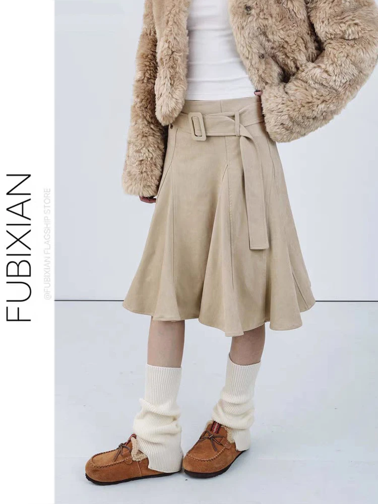 Retro Suede A-Line f Skirt Bell Slim Fi Tail Skirt Low Waist Belted New 2026 Spring Summer Girls Women's Skirt
Retro Suede A-Line f Skirt Bell Slim Fi Tail Skirt Low Waist Belted New 2026 Spring Summer Girls Women's Skirt