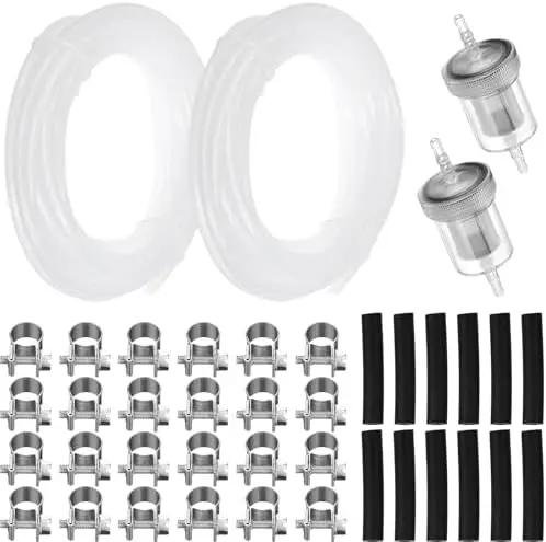 Комплект из 2-х наборов топливных шлангов для дизельных отопителей длиной 5 м с фильтром и зажимами для шлангов - совместим с отопителями и баками
Комплект из 2-х наборов топливных шлангов для дизельных отопителей длиной 5 м с фильтром и зажимами для шлангов - совместим с отопителями и баками