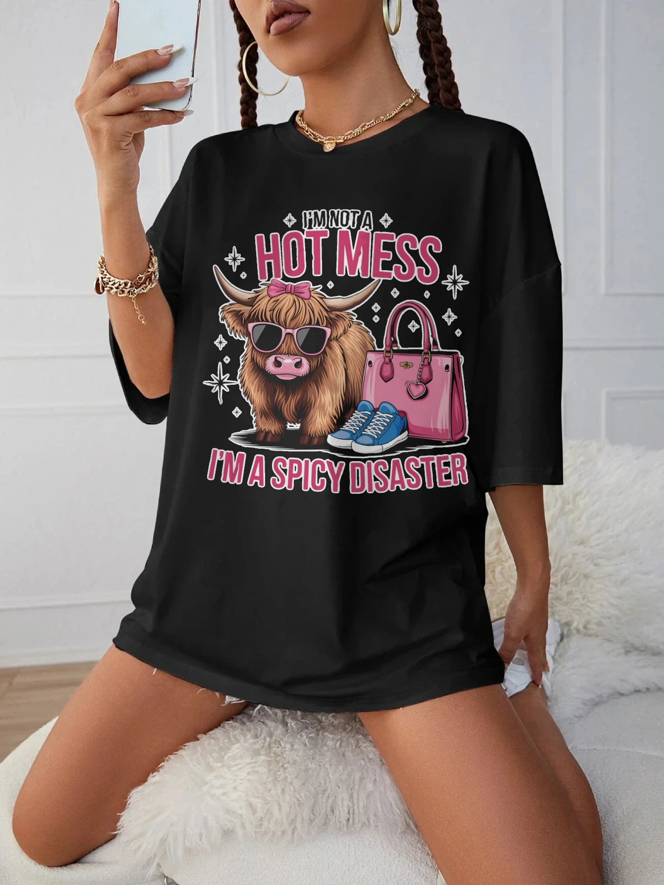 I'm Not a Hot Mess Soft Black Round Neck Top for Women Comfortable Plus Size Autumn Clothes Halloween Holiday Clothing for Fall
I'm Not a Hot Mess Soft Black Round Neck Top for Women Comfortable Plus Size Autumn Clothes Halloween Holiday Clothing for Fall